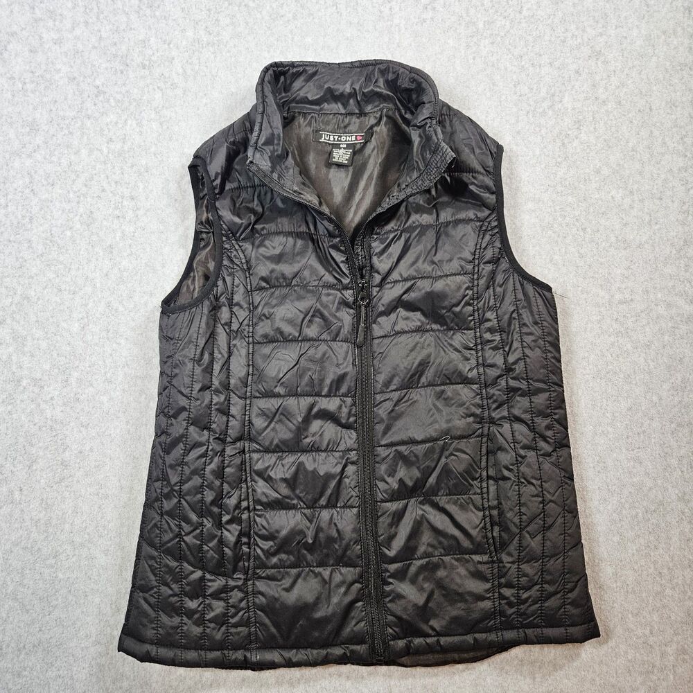 Just One Youths Girls Size Large L  Black Vest Puffer